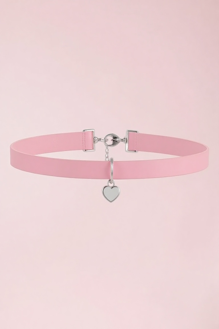 pink choker,  simple choker with charm,  SimpleCharm on Tensor.Art