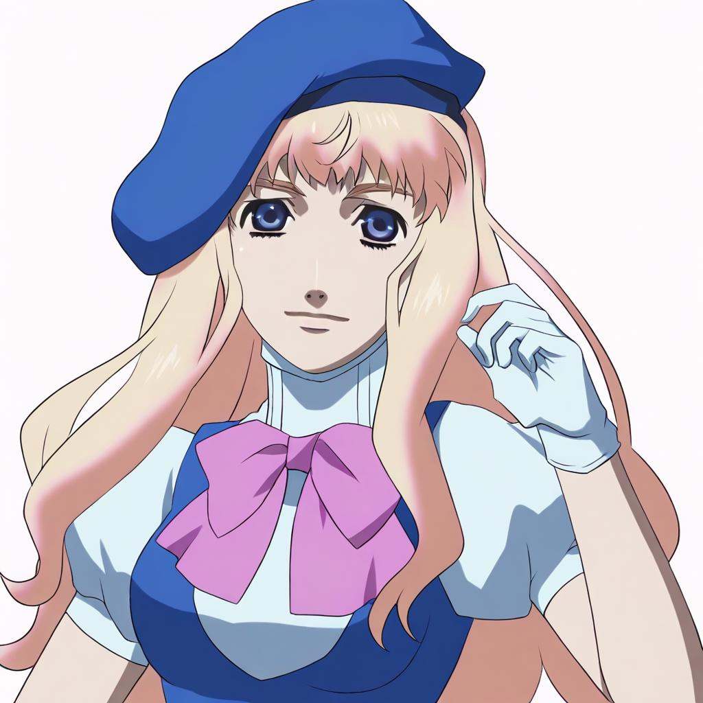 sheylnome,  pink blond hair,  frenchBlue outfit on Tensor.Art