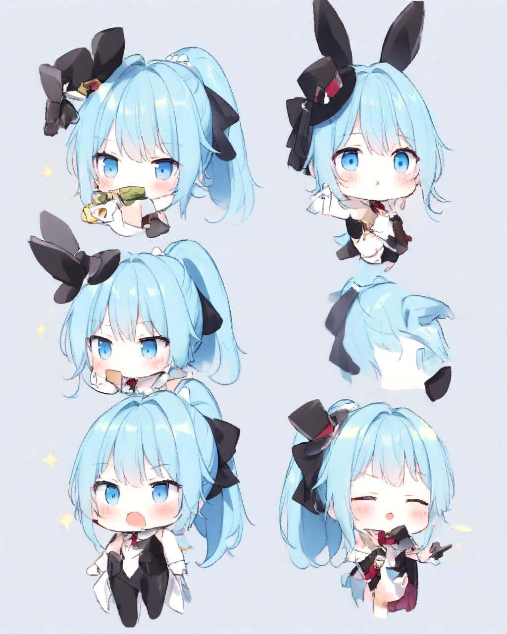 clara,  blue eyes,  blue hair on Tensor.Art