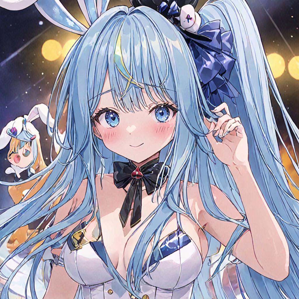 clara,  blue eyes,  blue hair on Tensor.Art