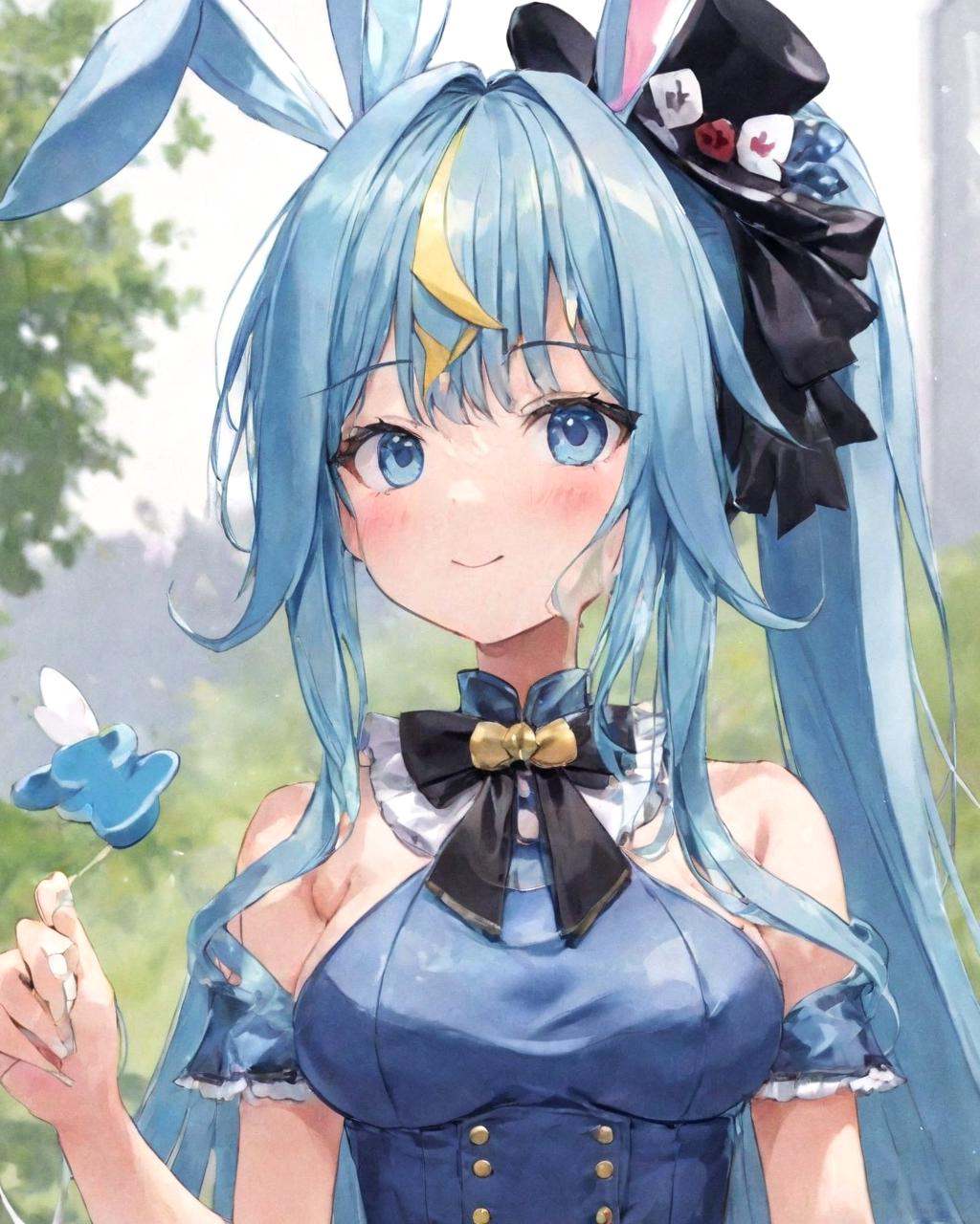 clara,  blue eyes,  blue hair on Tensor.Art