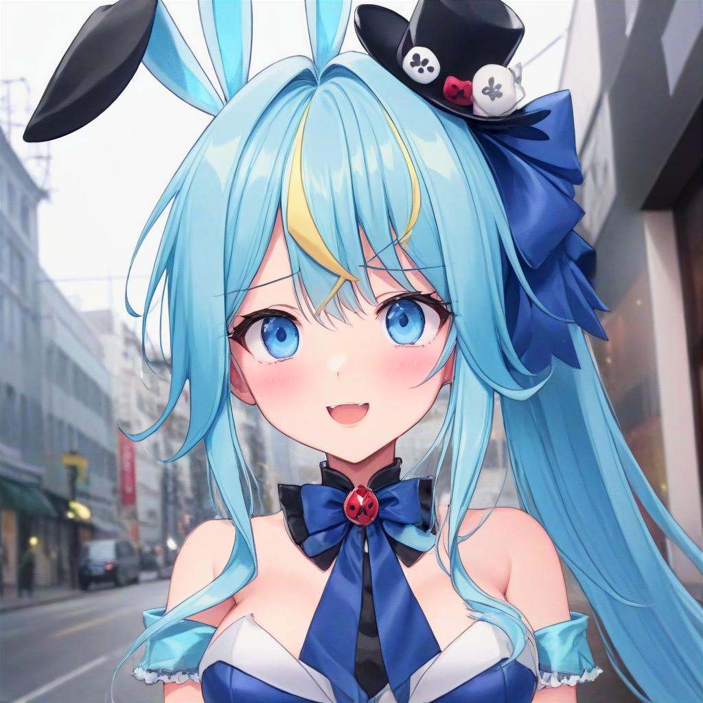 clara,  blue eyes,  blue hair on Tensor.Art