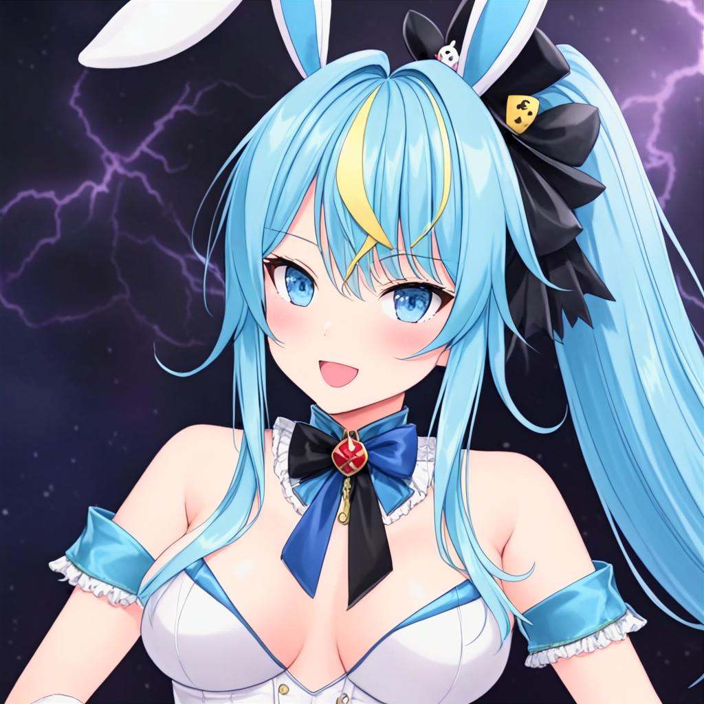 clara,  blue eyes,  blue hair on Tensor.Art