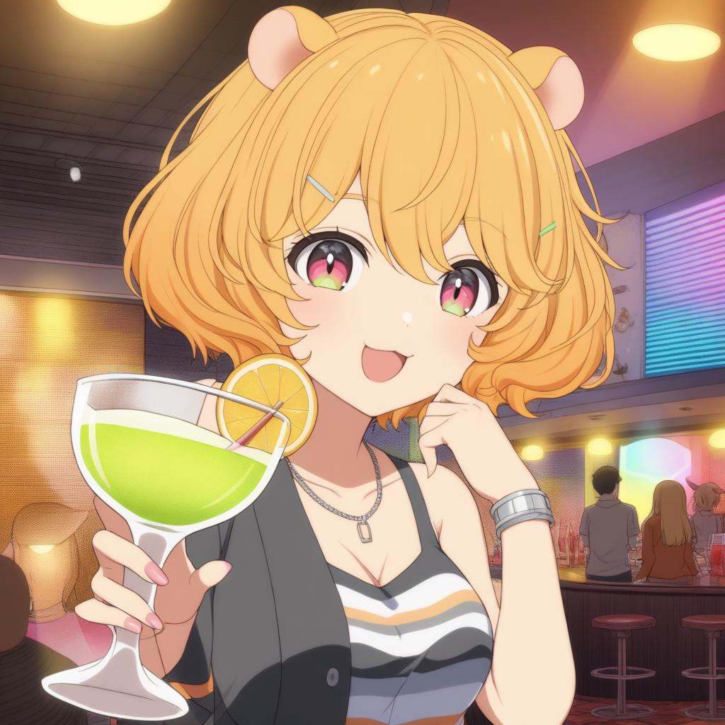 eimi,  small hamster ears,  short orange curly hair on Tensor.Art