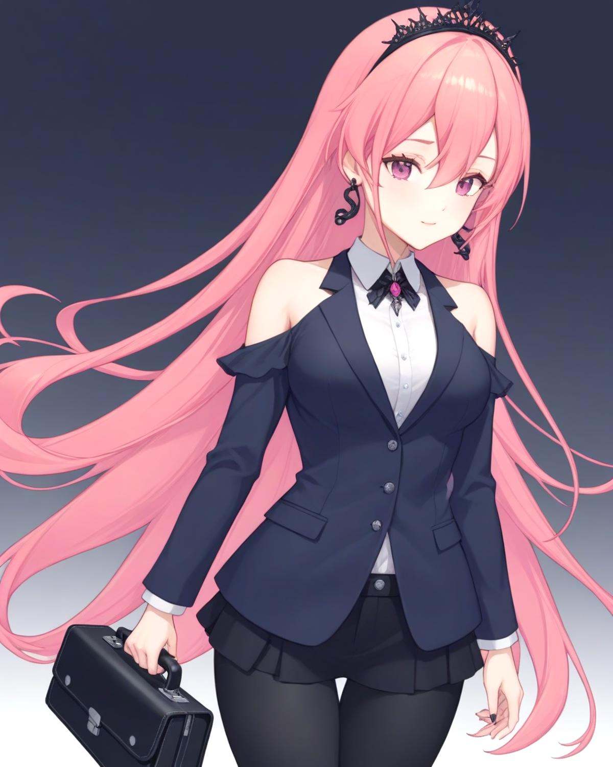 runie,  bangs,  bare shoulders on Tensor.Art