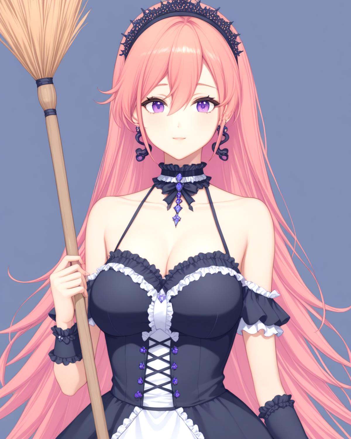 runie,  bangs,  bare shoulders on Tensor.Art