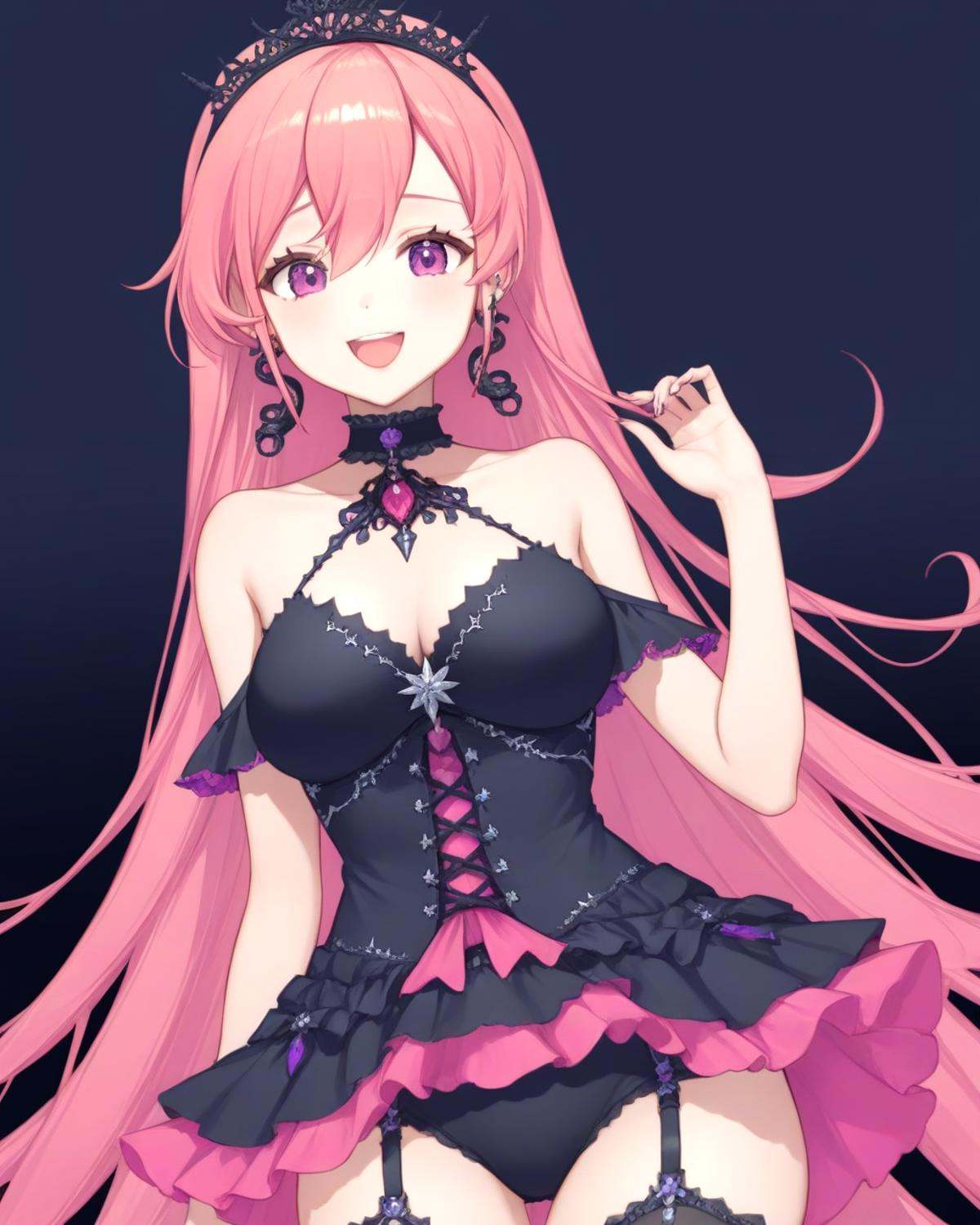 runie,  bangs,  bare shoulders on Tensor.Art