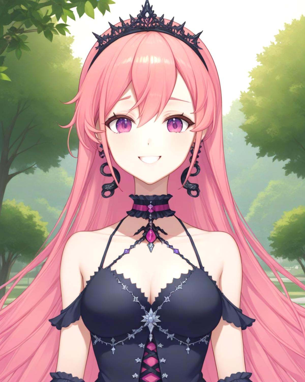 runie,  bangs,  bare shoulders on Tensor.Art