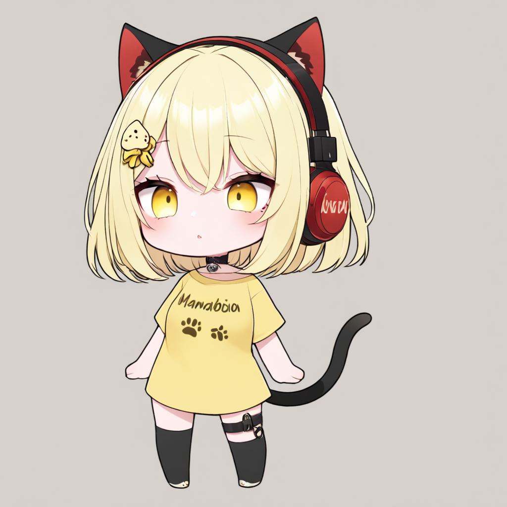 nyana,  mamabichos text on shirt,  yellow shirt on Tensor.Art