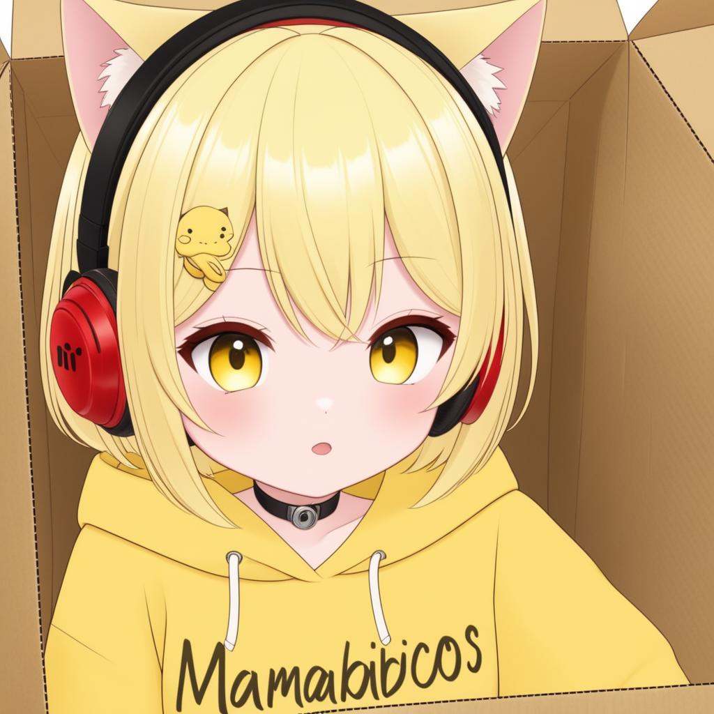 nyana,  mamabichos text on shirt,  cat girl on Tensor.Art