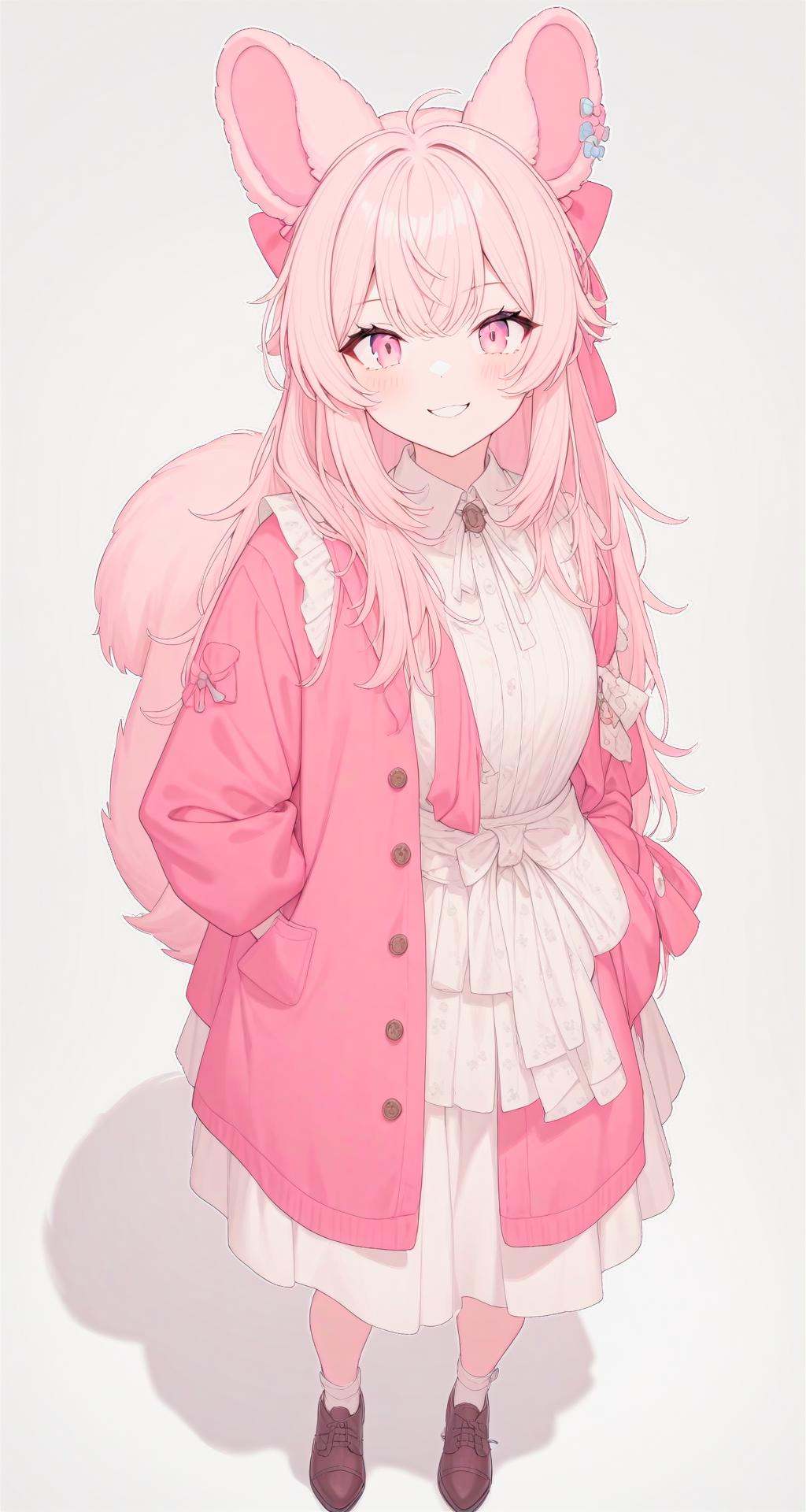 pipchilla,  animal ears,  pink hair on Tensor.Art