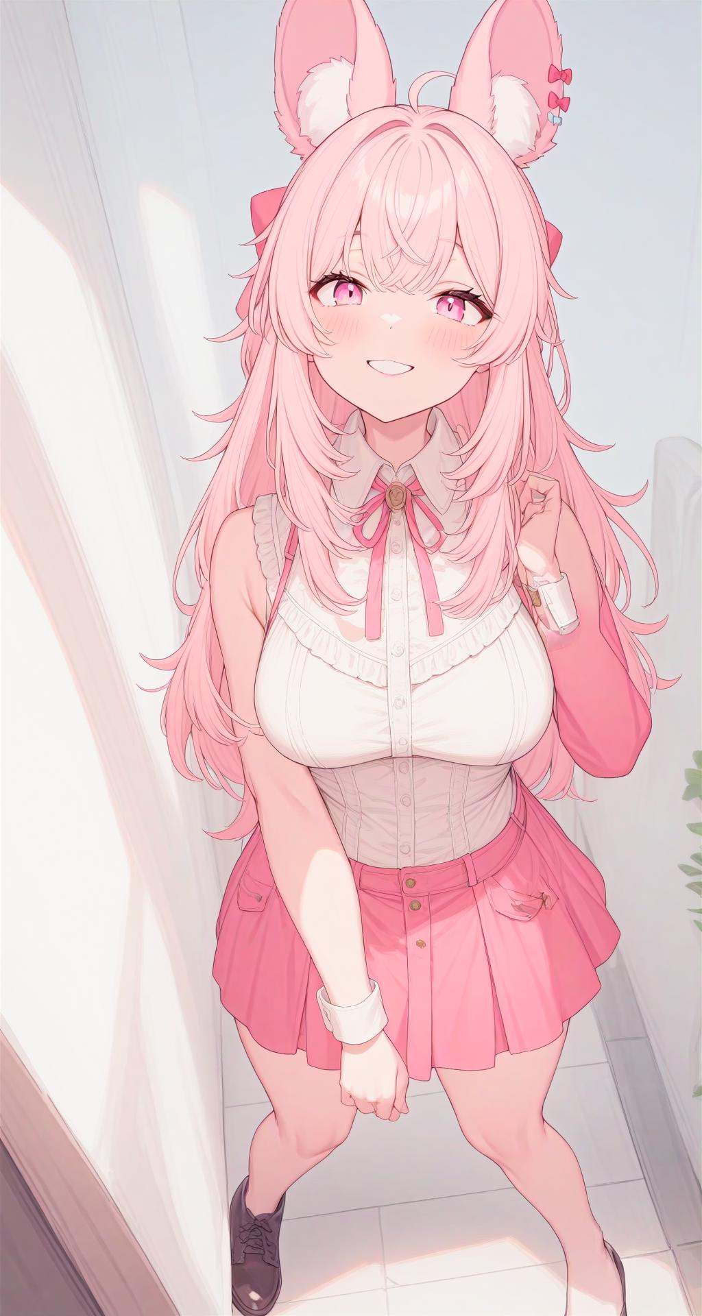 pipchilla,  animal ears,  pink hair on Tensor.Art