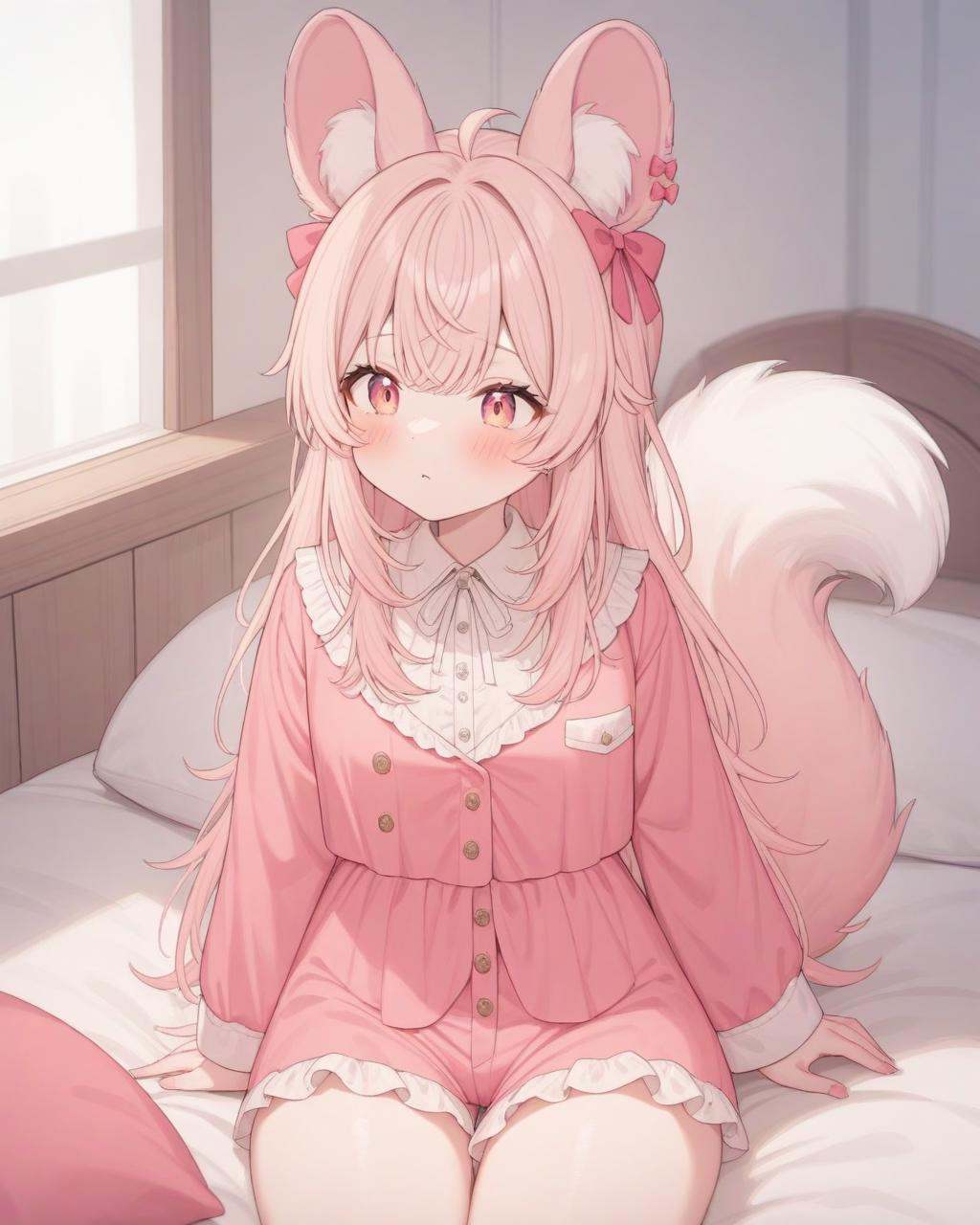 pipchilla,  animal ears,  bow on Tensor.Art