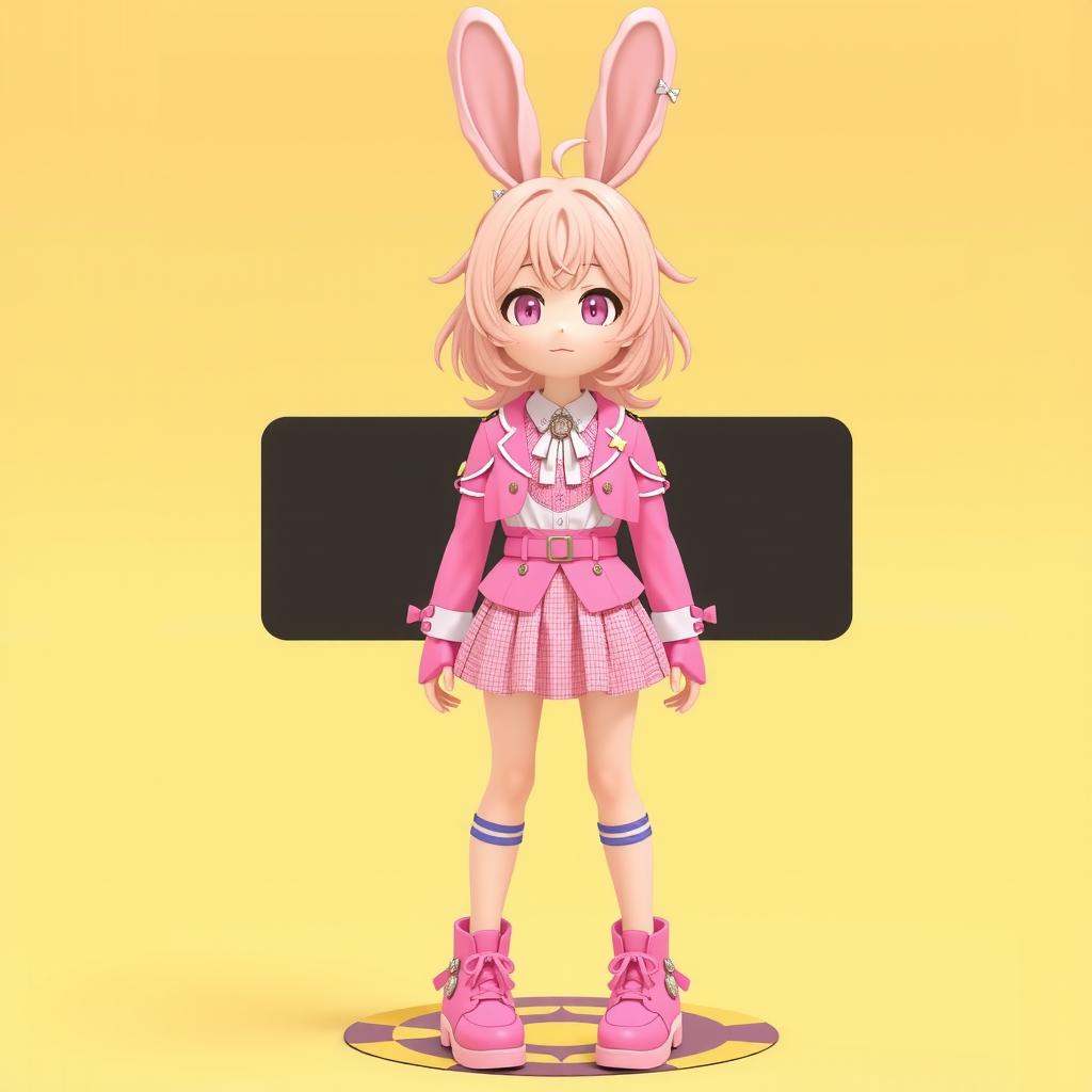 a 3d render of the virtual youtuber rabbit girl pipkin pippa on Tensor.Art