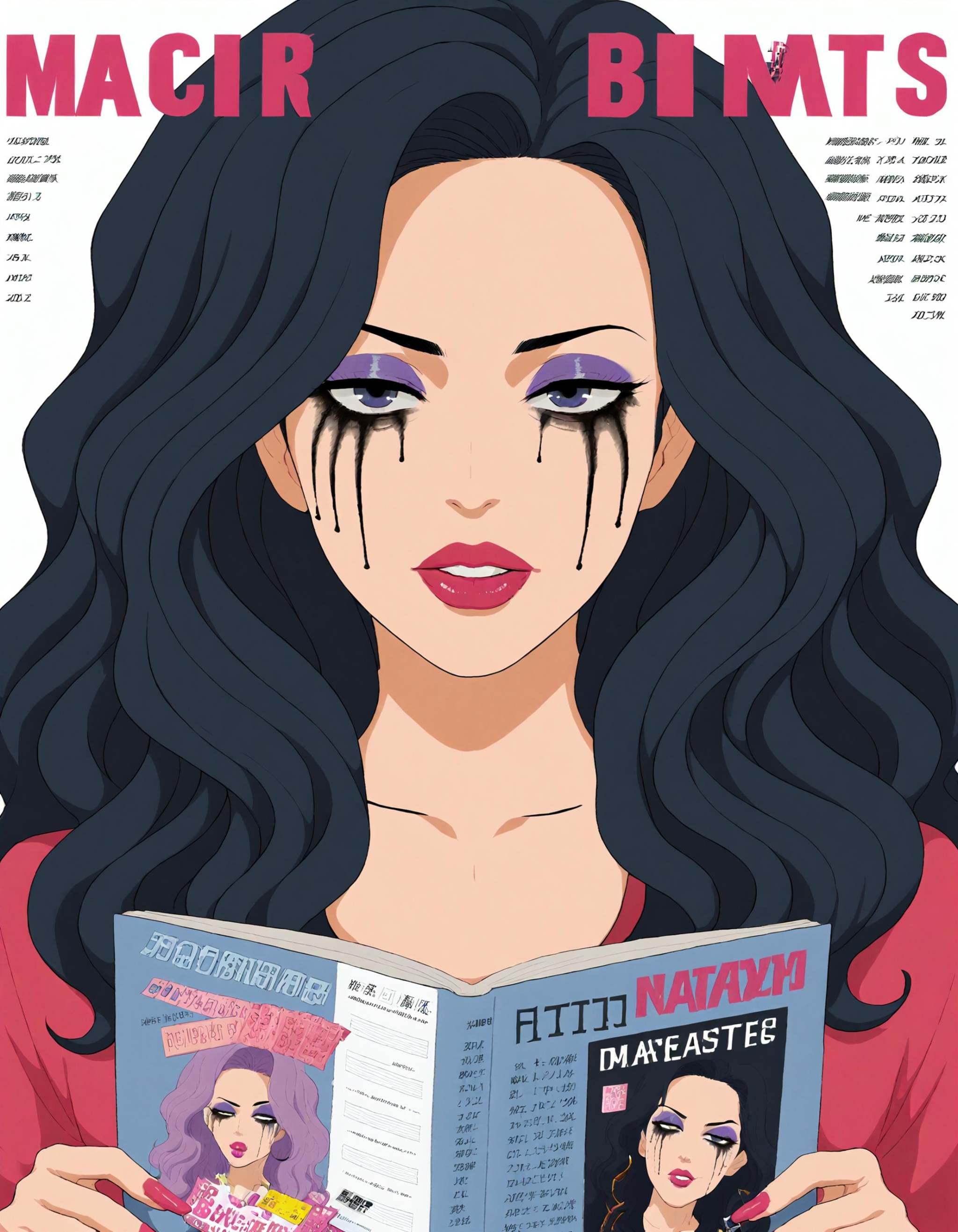 Japanese Music Magazine Style,  cosmetics,  lipstick on Tensor.Art