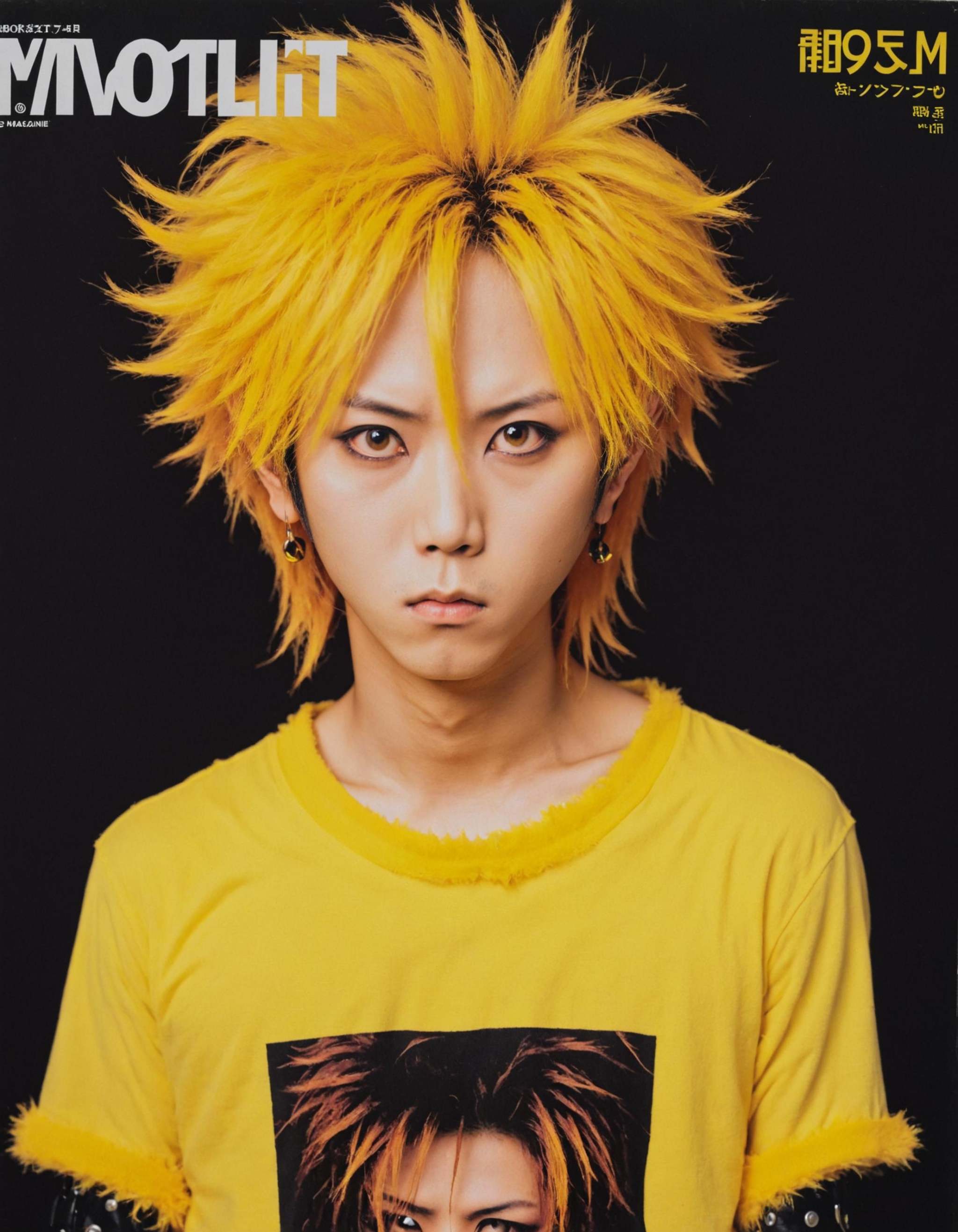 Japanese Music Magazine Style,  1boy,  looking at viewer on Tensor.Art