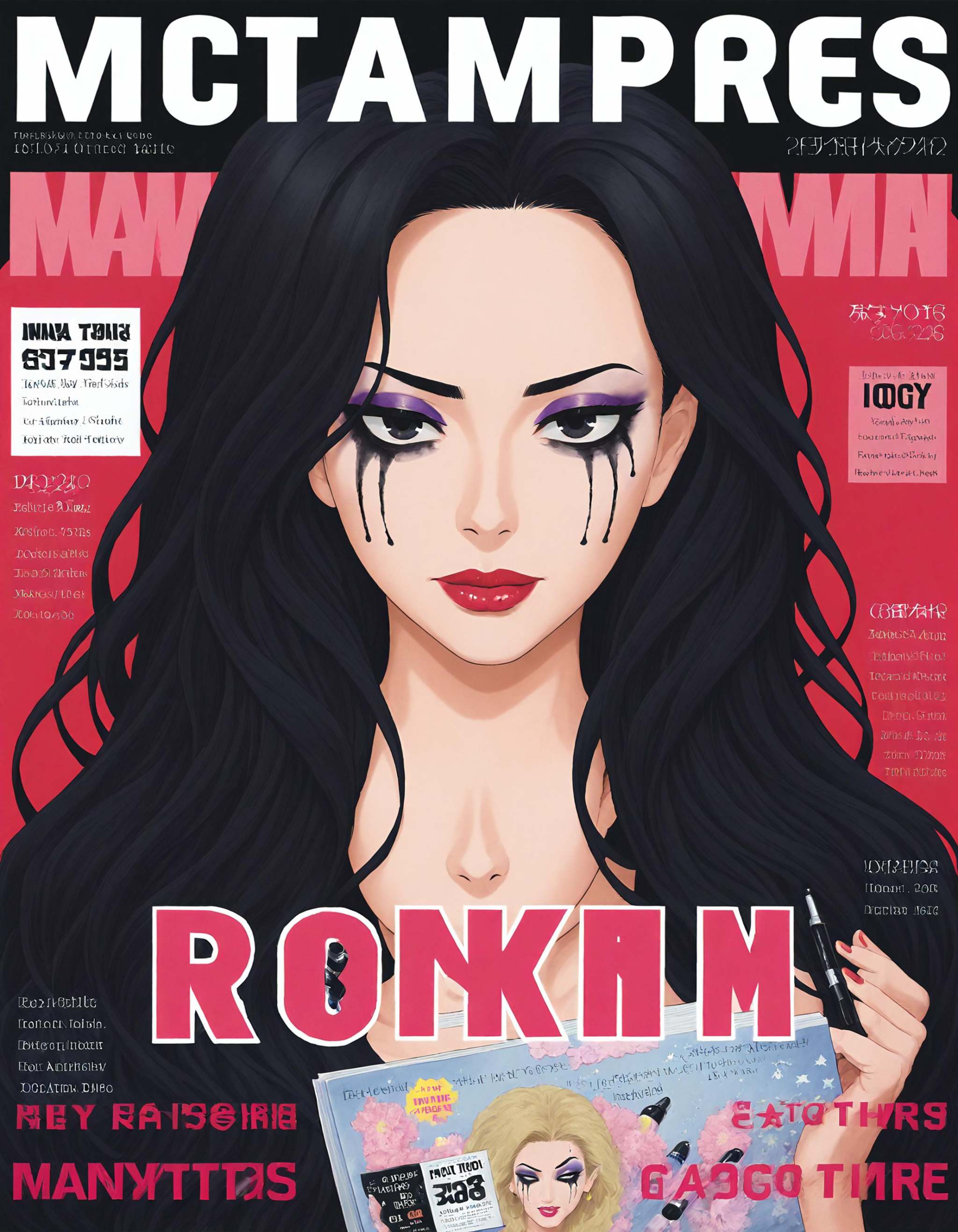 Japanese Music Magazine Style,  cosmetics,  lipstick on Tensor.Art
