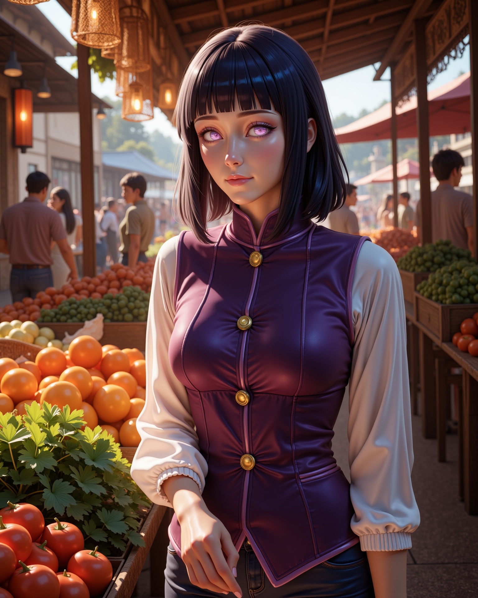 -looking at viewer,  outdoors daylight,  a 20 year old ***** mature woman.PhotoRealistic Style on Tensor.Art