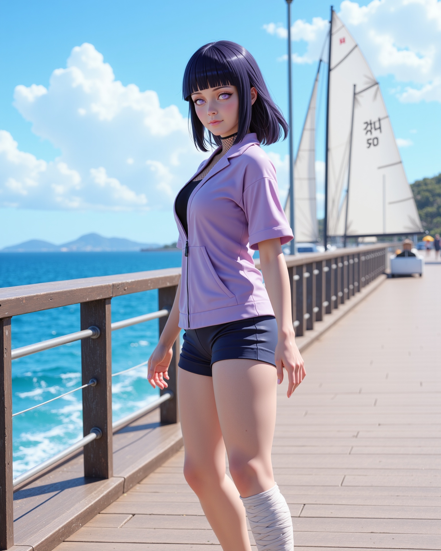 -looking at viewer,  outdoors daylight,  a 20 year old ***** mature woman.3d CGI Style on Tensor.Art