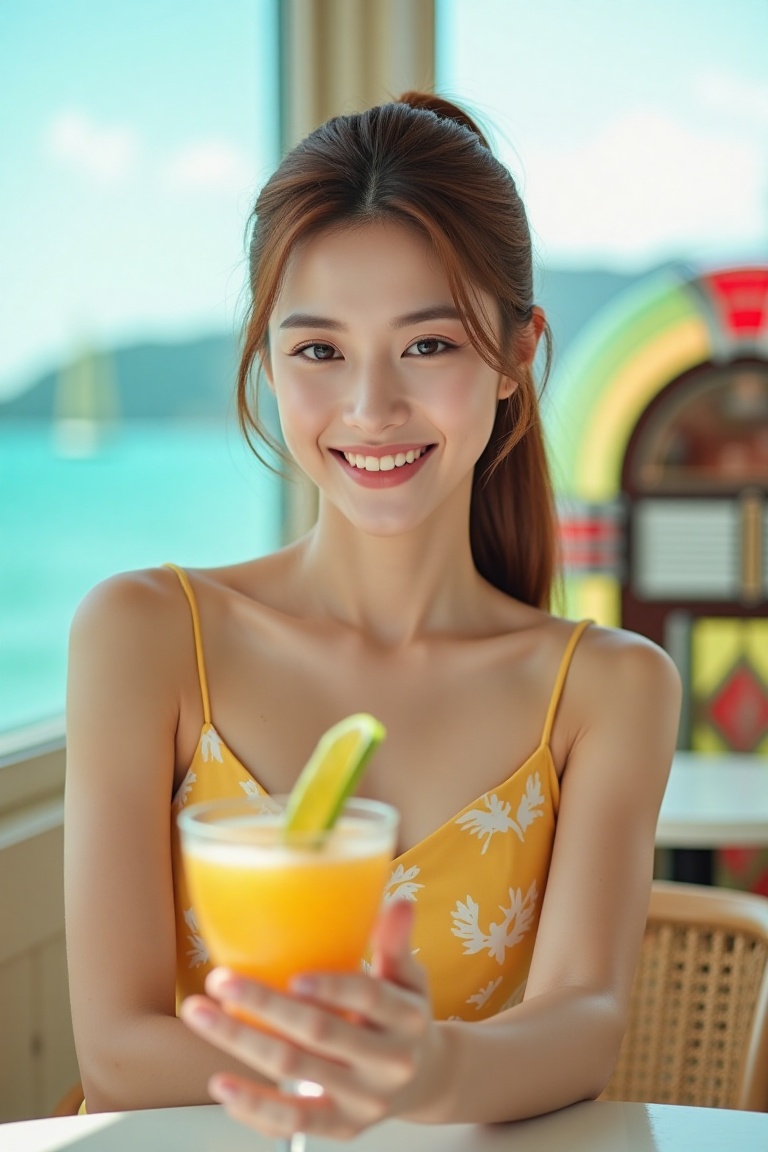 stylish girl,  20yo,  ponytail hair on Tensor.Art