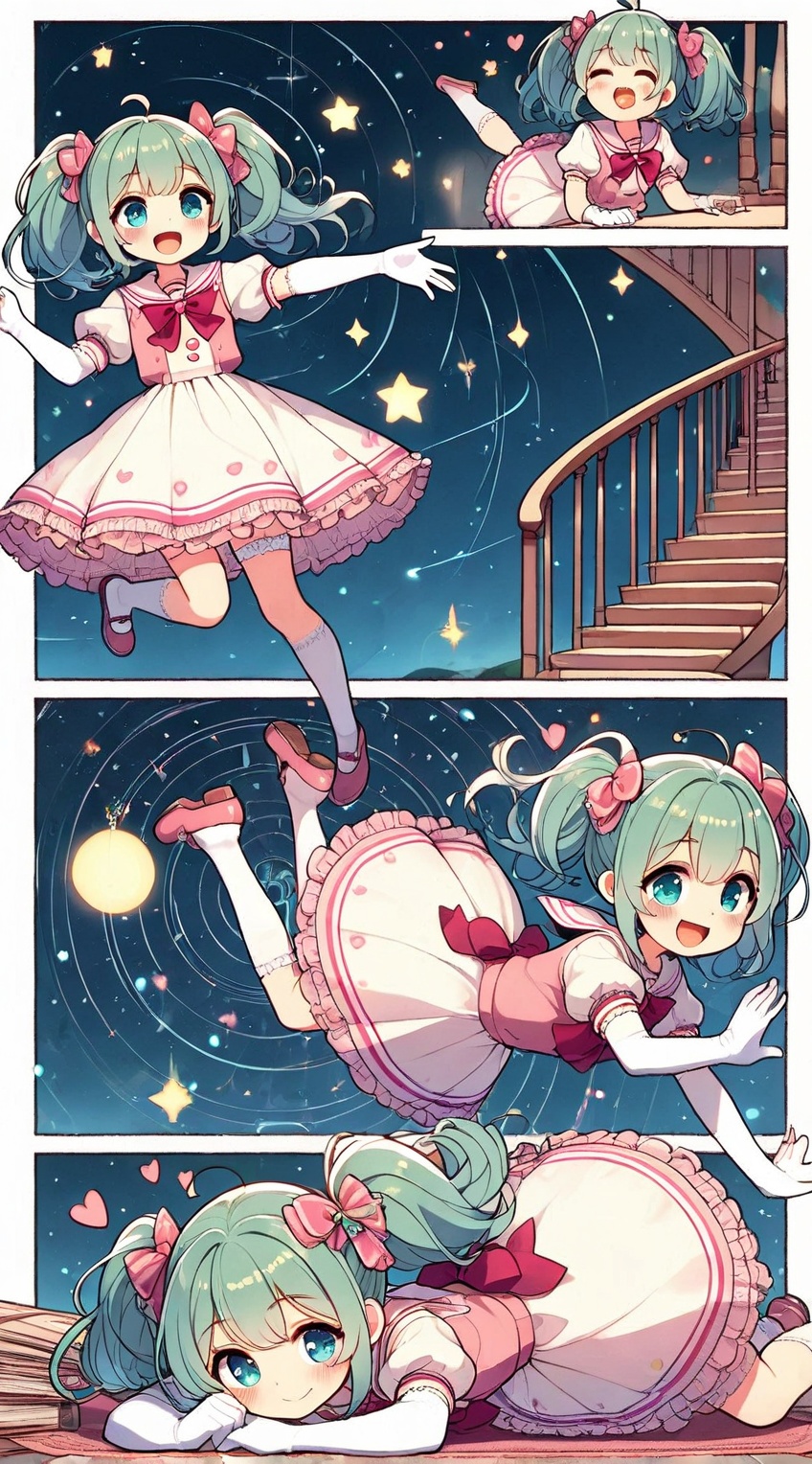 (sailor-style school dress with frilly hem,  heart-shaped buttons,  long gloves) on Tensor.Art