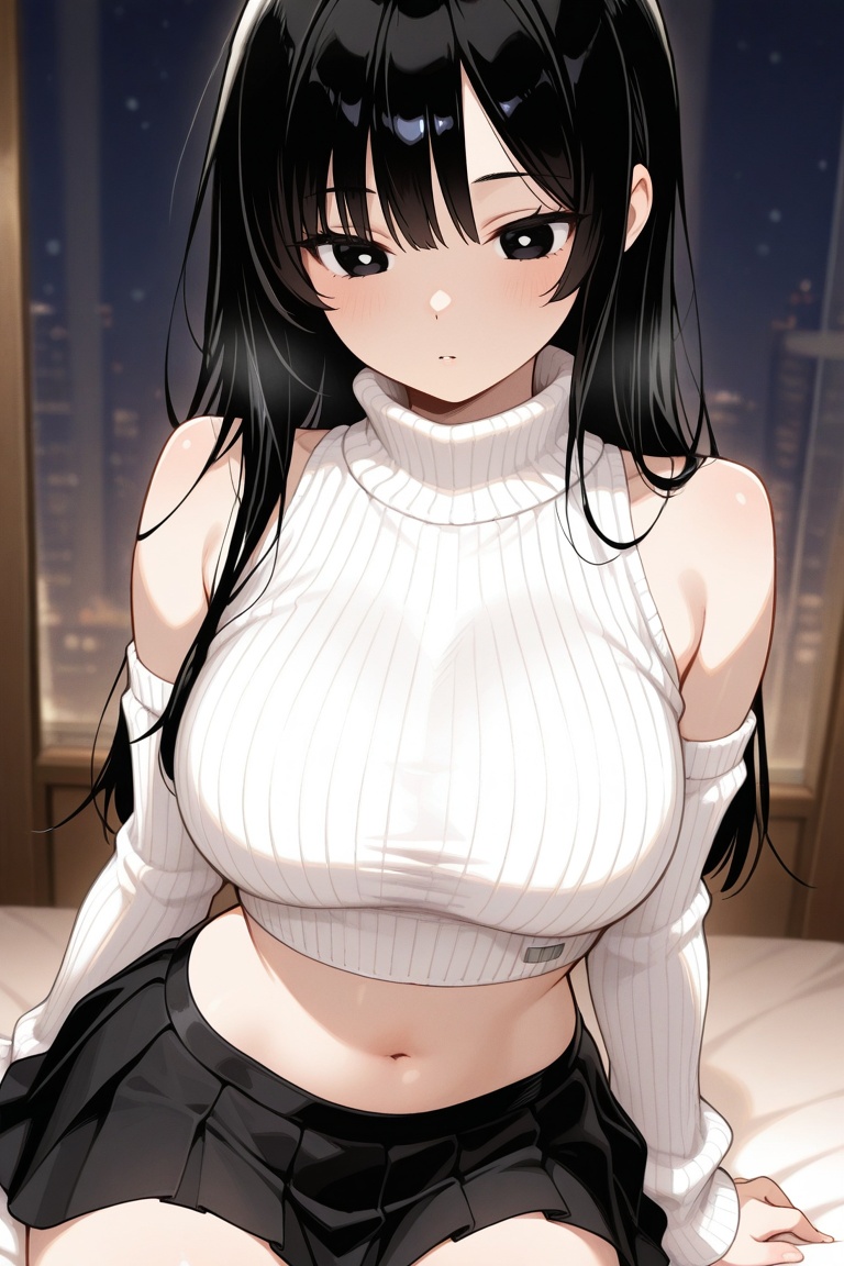 iroha_kannou,  black long hair,  bangs on Tensor.Art