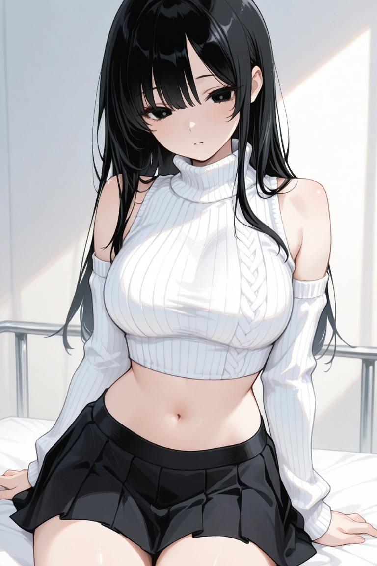 iroha_kannou,  black long hair,  bangs on Tensor.Art