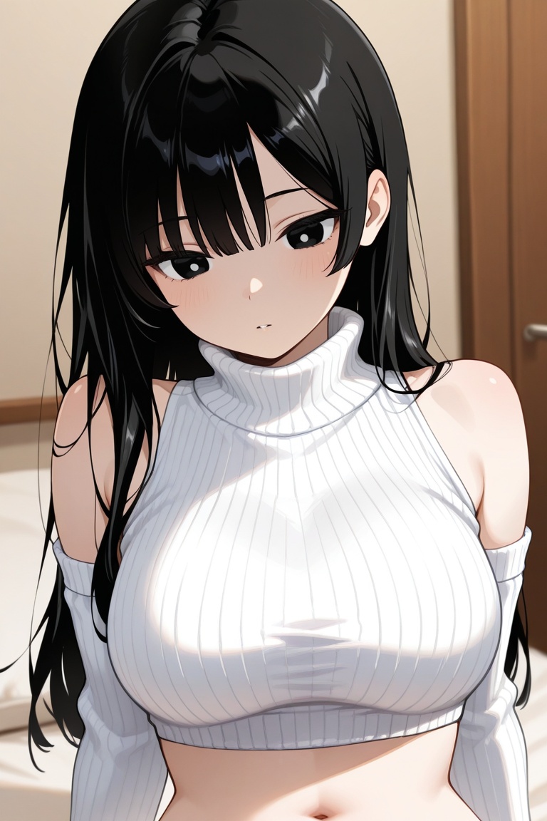 iroha_kannou,  black long hair,  bangs on Tensor.Art