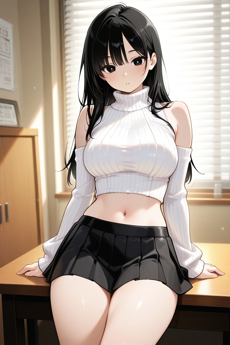 iroha_kannou,  black long hair,  bangs on Tensor.Art