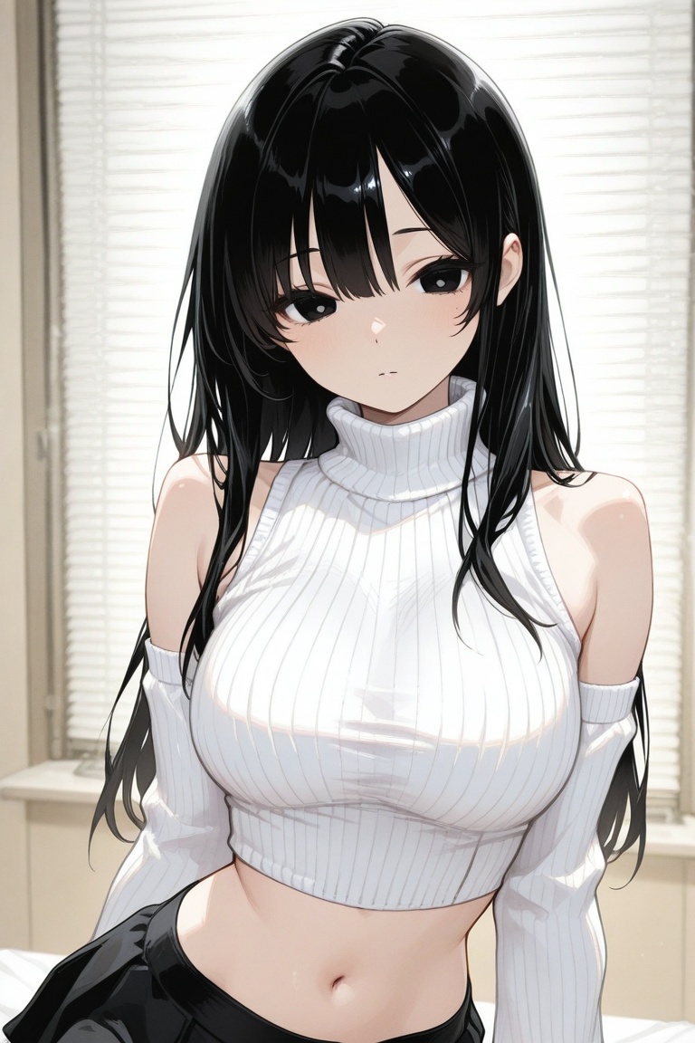 iroha_kannou,  black long hair,  bangs on Tensor.Art