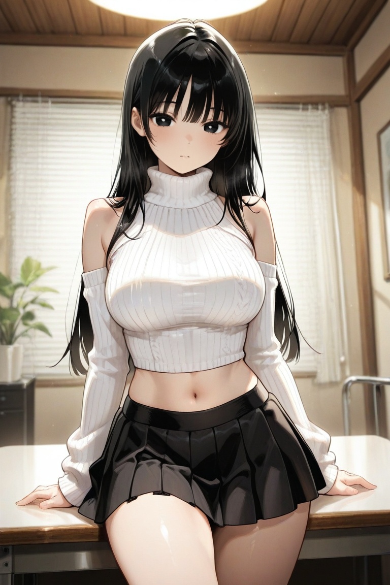 iroha_kannou,  black long hair,  bangs on Tensor.Art