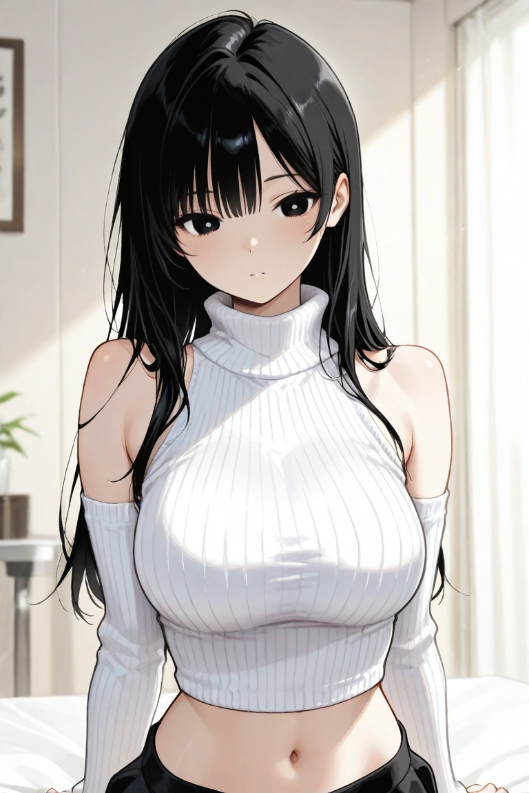iroha_kannou,  black long hair,  bangs on Tensor.Art