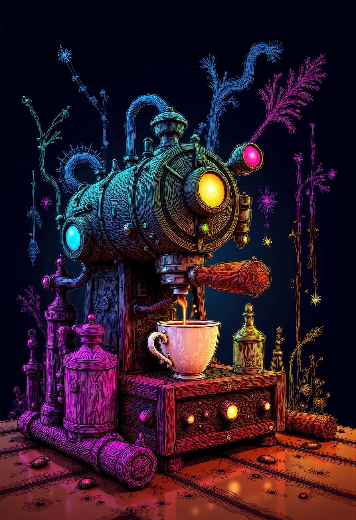 geometrical abstract patterns background,  steampunk,  gears and pipes on Tensor.Art