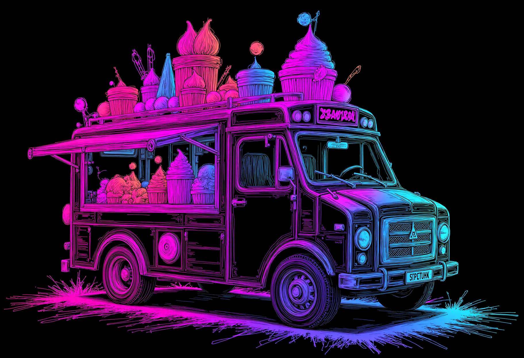 neon line art,  drawing,  black background on Tensor.Art