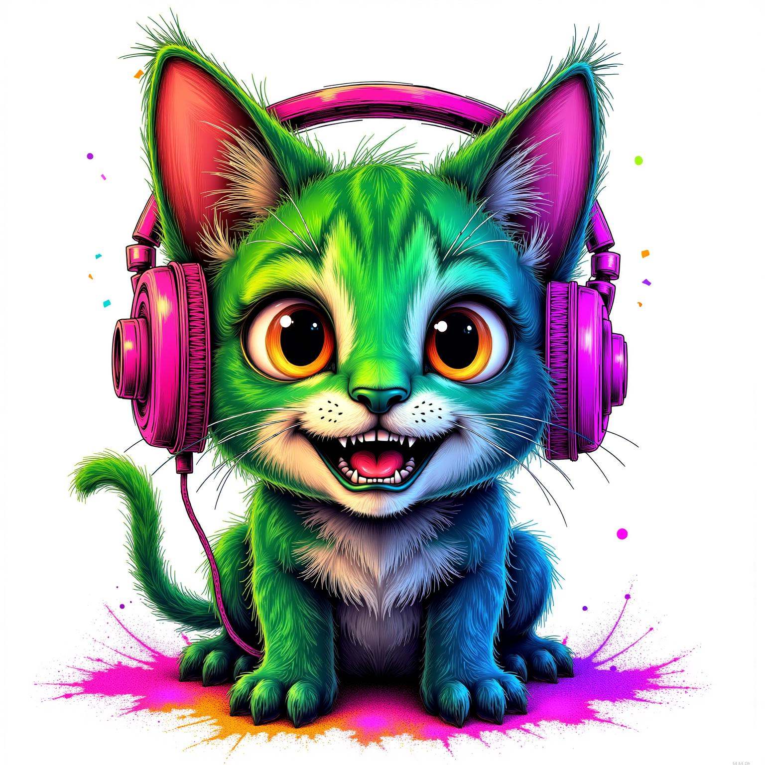 neon line art,  white background,  very happy on Tensor.Art