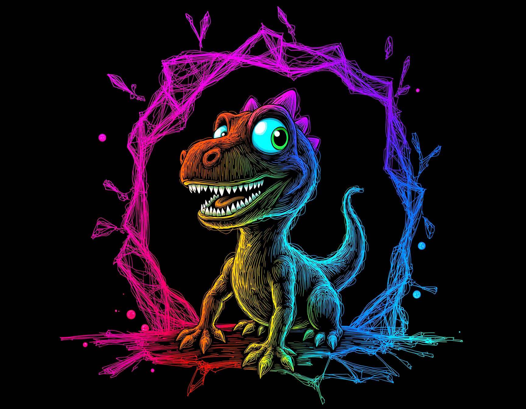 neon line art,  drawing,  black background on Tensor.Art