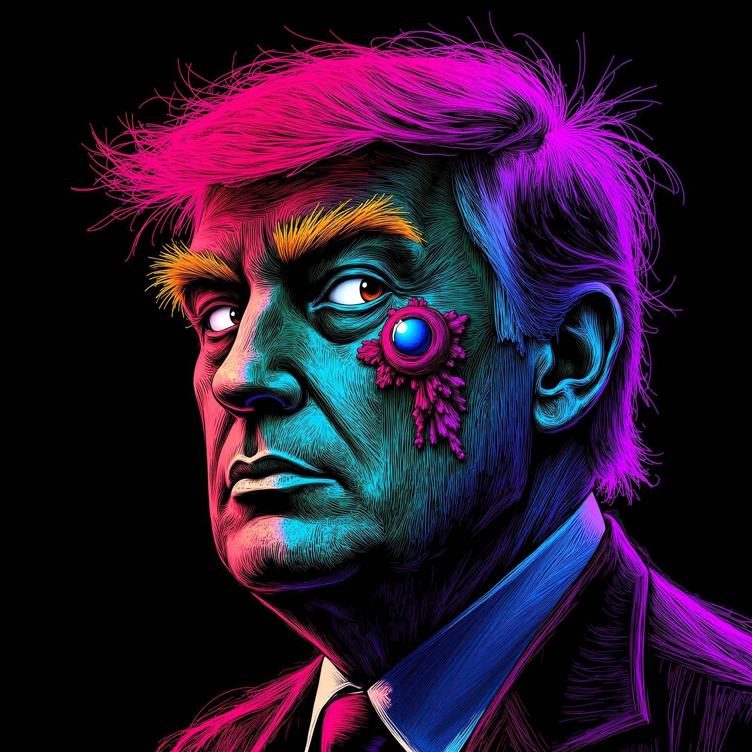 neon line art,  drawing,  black background on Tensor.Art