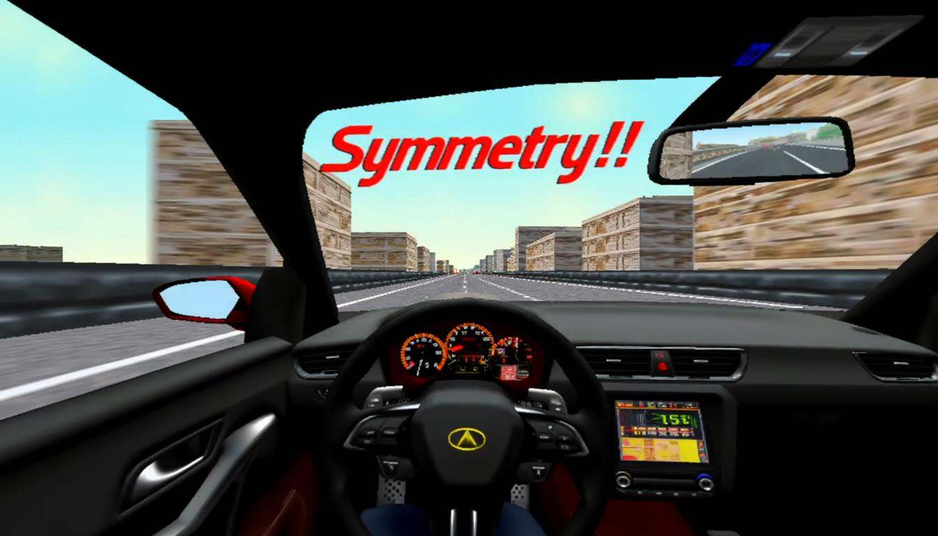 64-bit screenshot from 64BITGAME,  Explosive racing game moment in 16-bit video game style,  where a sleek car zooms past...