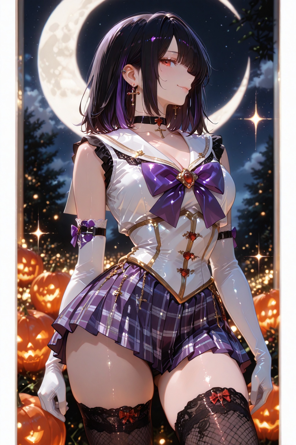 White gothic vampire girl with a captivating smile,  medium bust,  smiling at the viewer on Tensor.Art