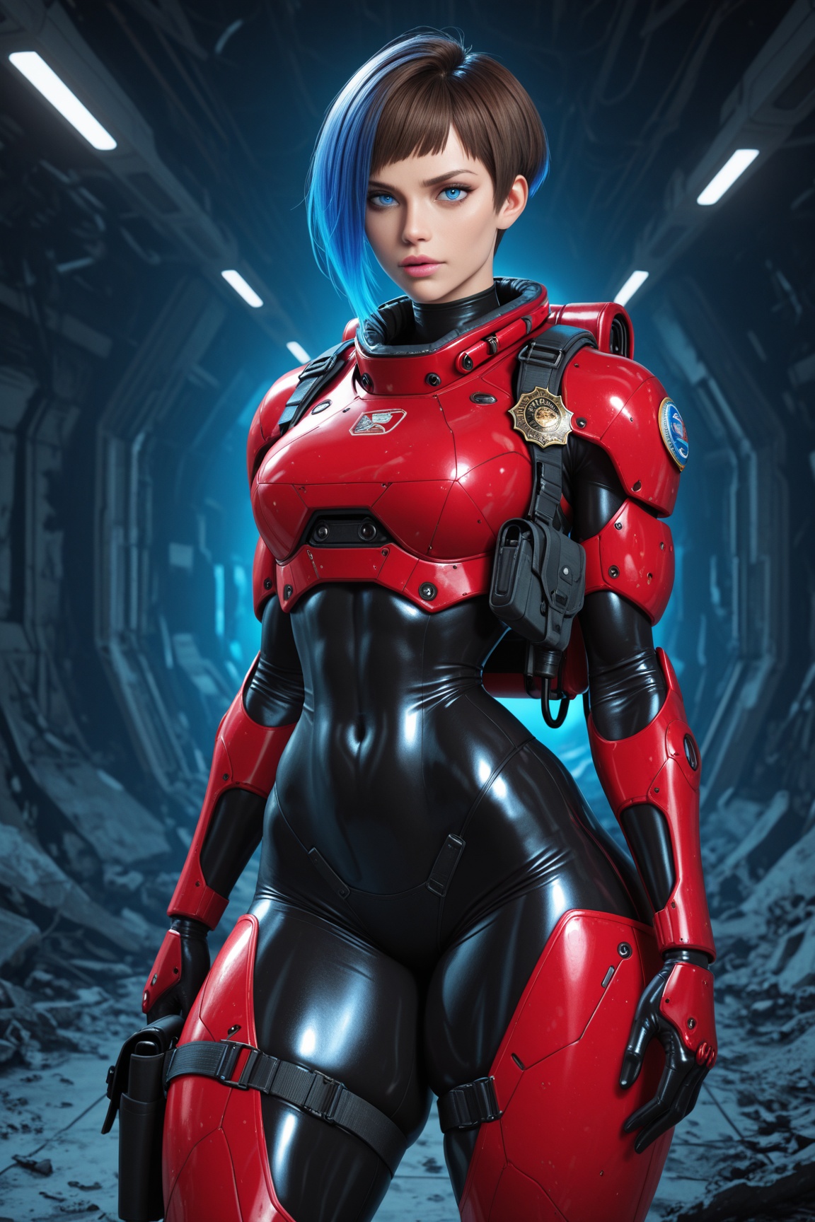1girl,  evil space girl,  glossy blue eyes on Tensor.Art