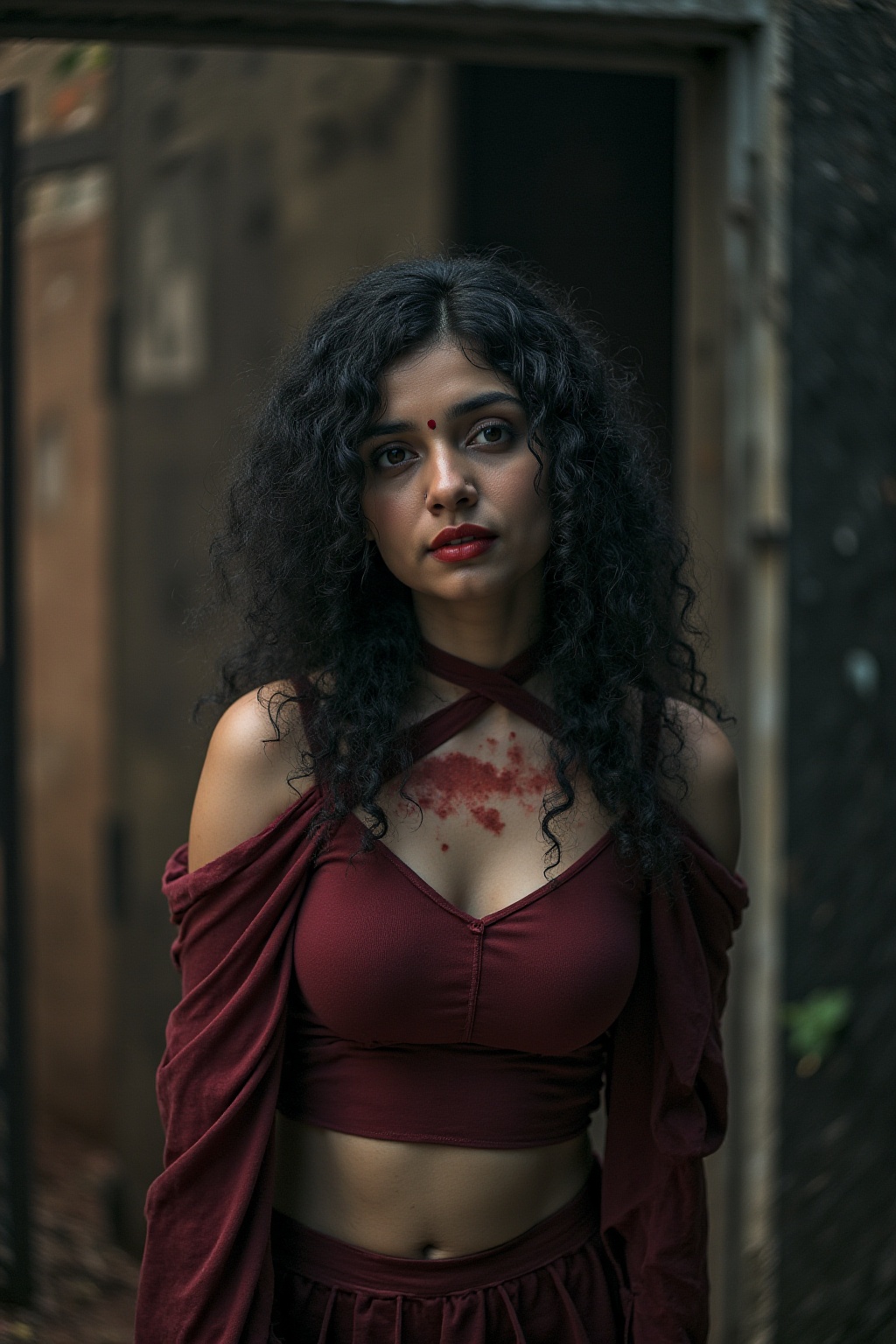 Horror theam,  Mallu women in gosht Cosplay costume,  cinematic shot on Tensor.Art