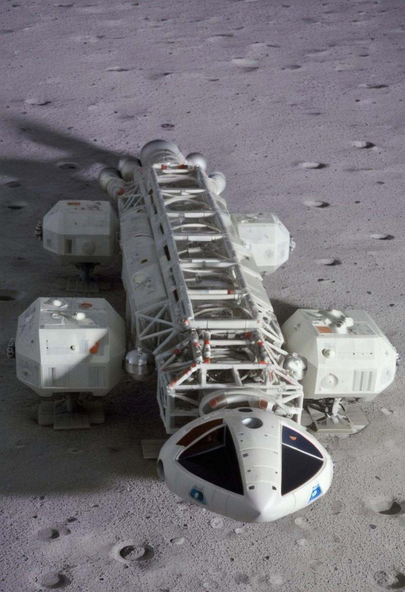 Eagle1 of Space1999 Landing on moon on Tensor.Art