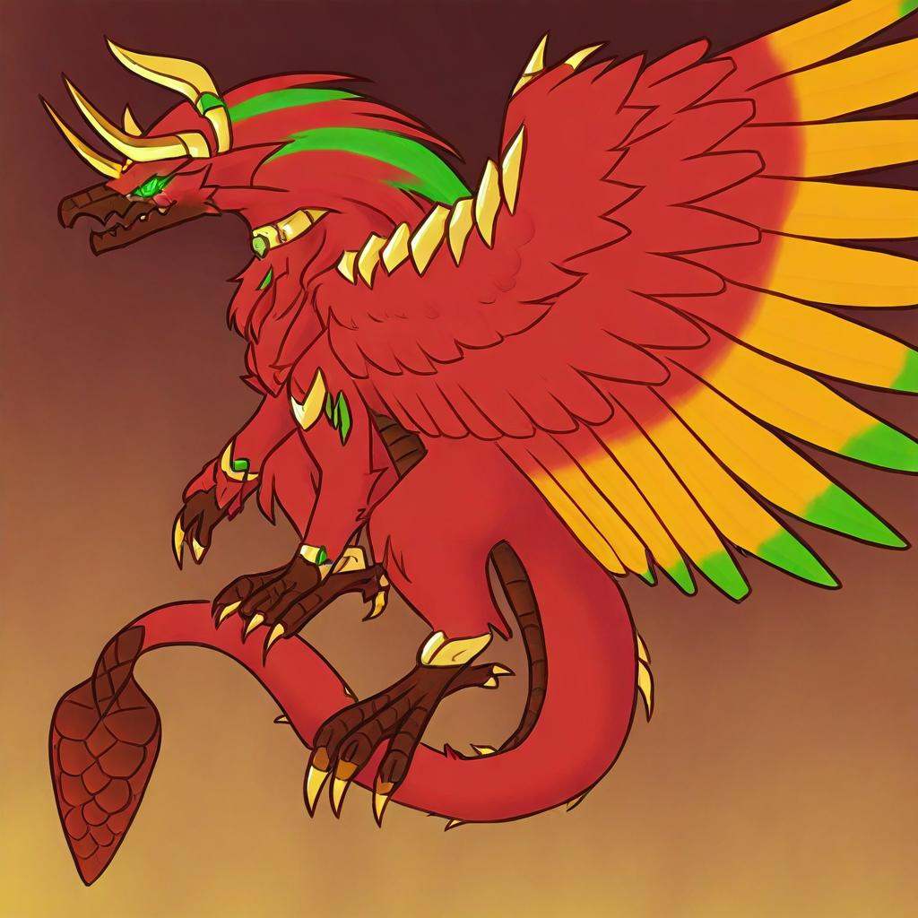 Yharon,  golden horns,  tail on Tensor.Art