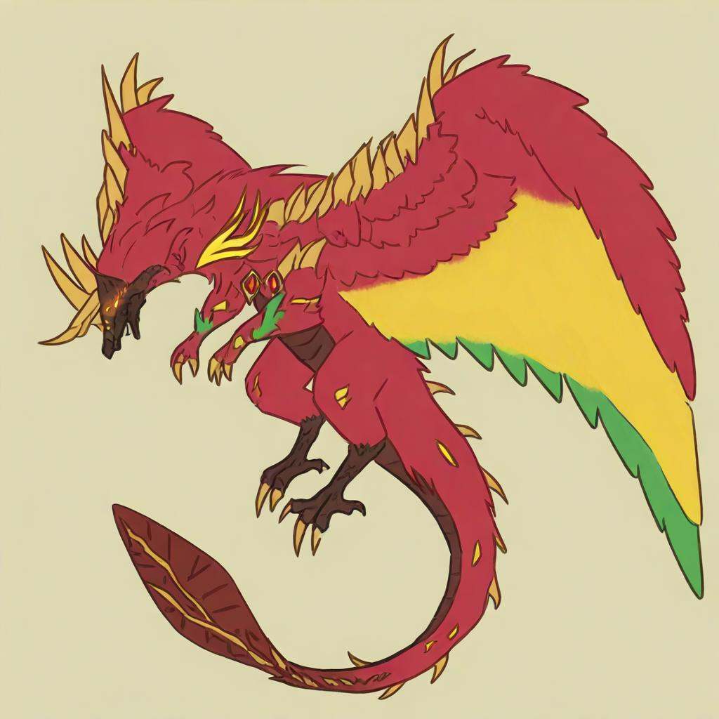 Yharon,  golden horns,  tail on Tensor.Art