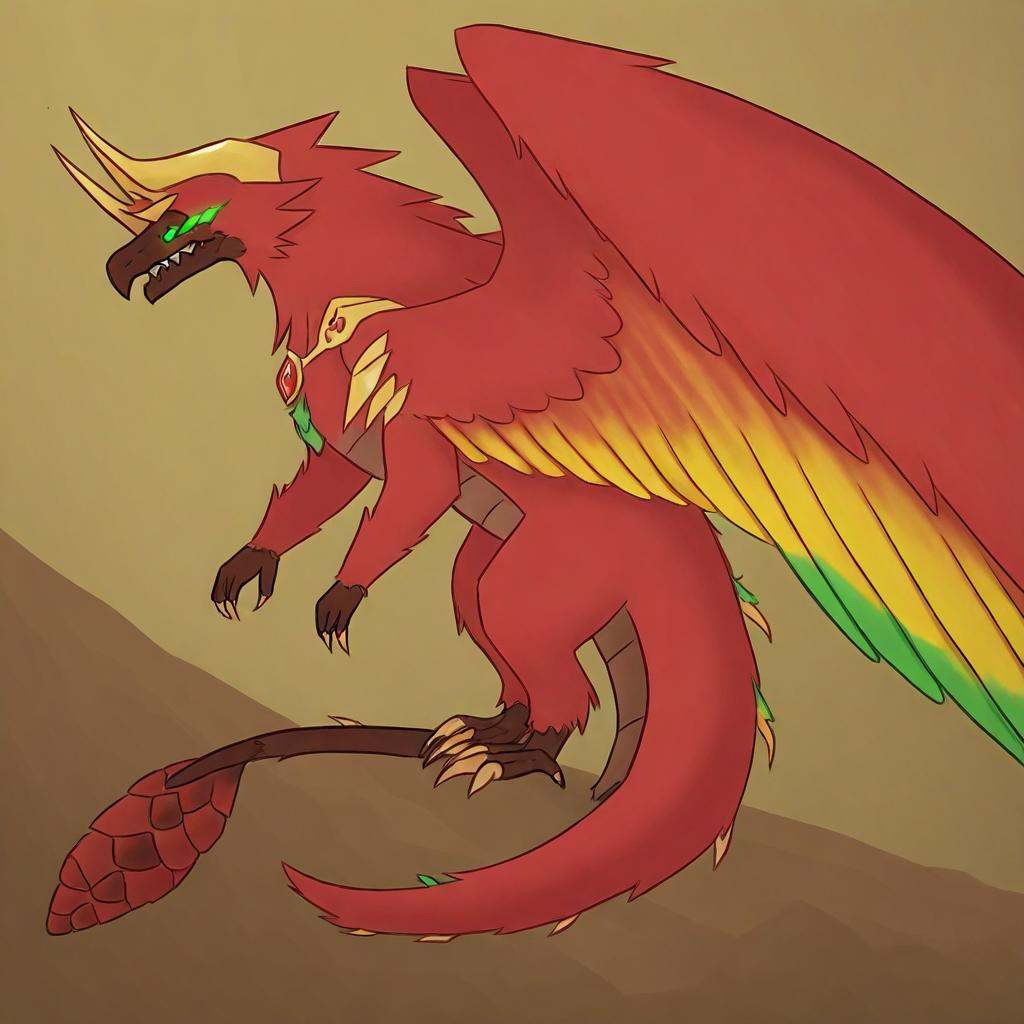 Yharon,  golden horns,  tail on Tensor.Art