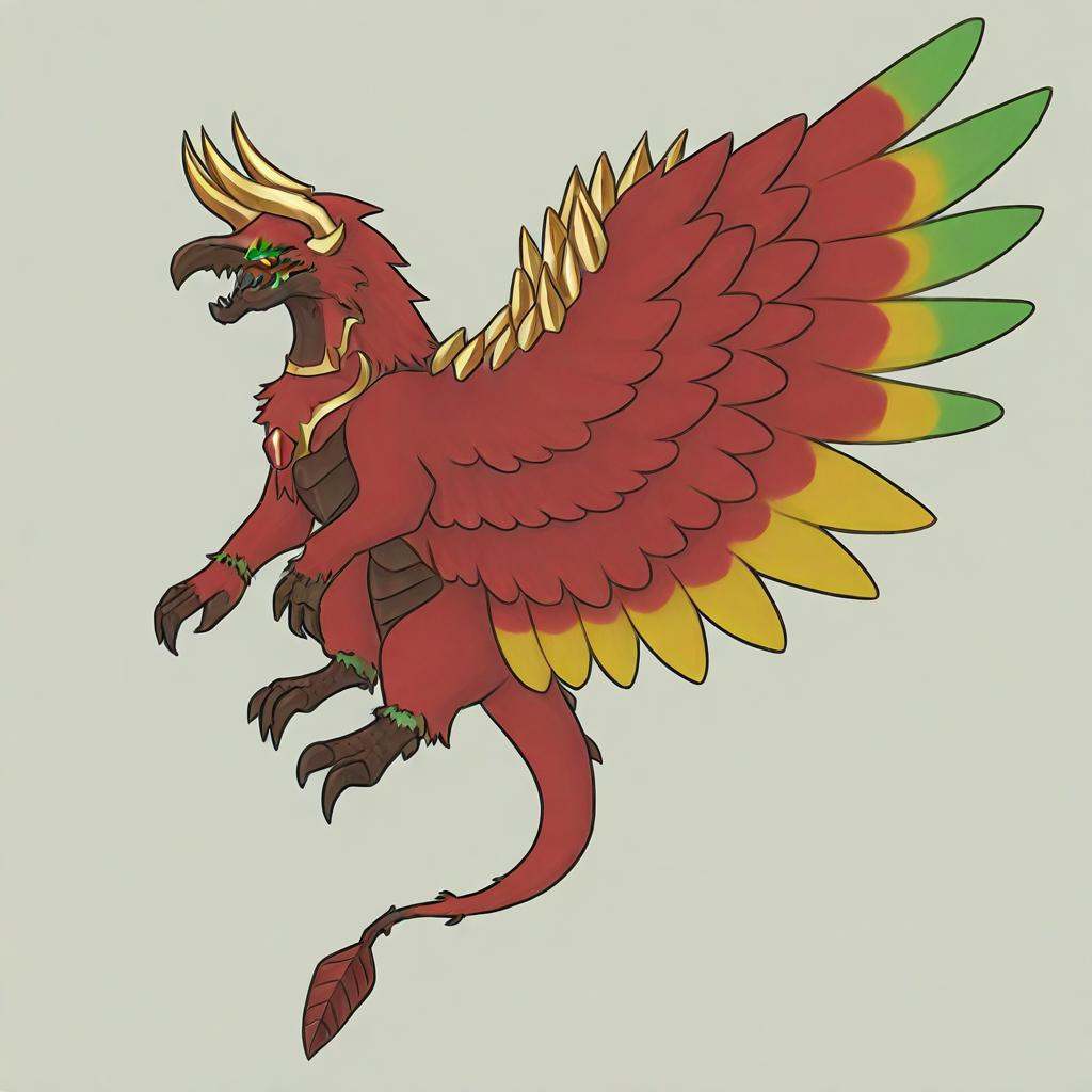 Yharon,  golden horns,  tail on Tensor.Art