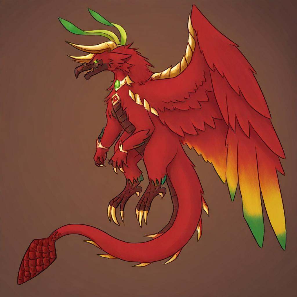 Yharon,  golden horns,  tail on Tensor.Art