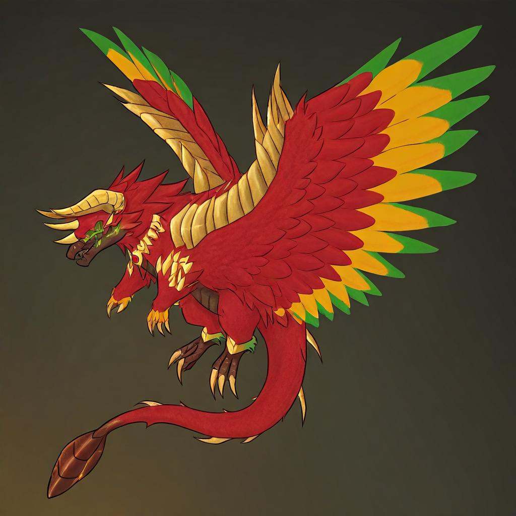 Yharon,  golden horns,  tail on Tensor.Art