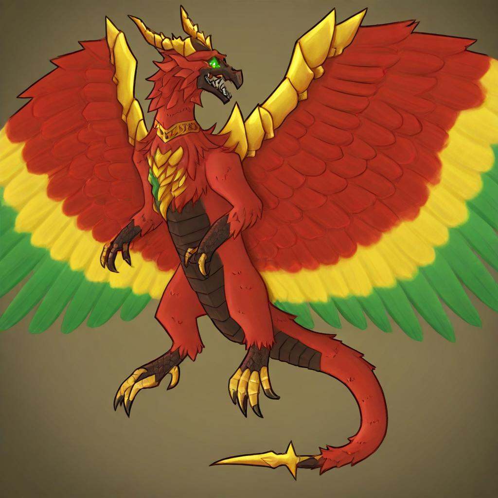 Yharon,  golden horns,  tail on Tensor.Art