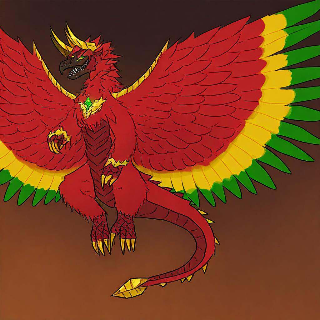 Yharon,  golden horns,  tail on Tensor.Art